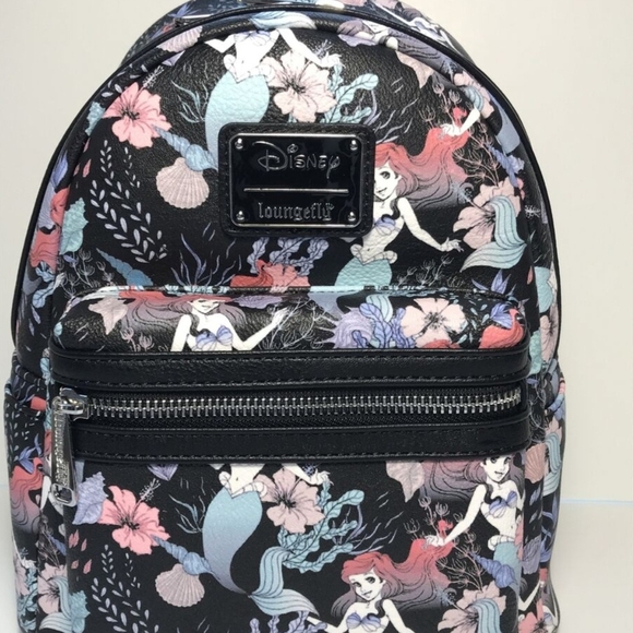 Loungefly Handbags - Loungefly The Little Mermaid Ariel Floral Black Backpack